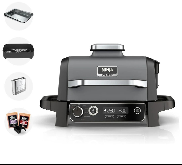 گریل برقی نینجا مدل OG701UK با توان 2400 وات ، قابلیت تنظیم دما تا 260 درجه نمایشگر LCD و سیستم قطع خودکار